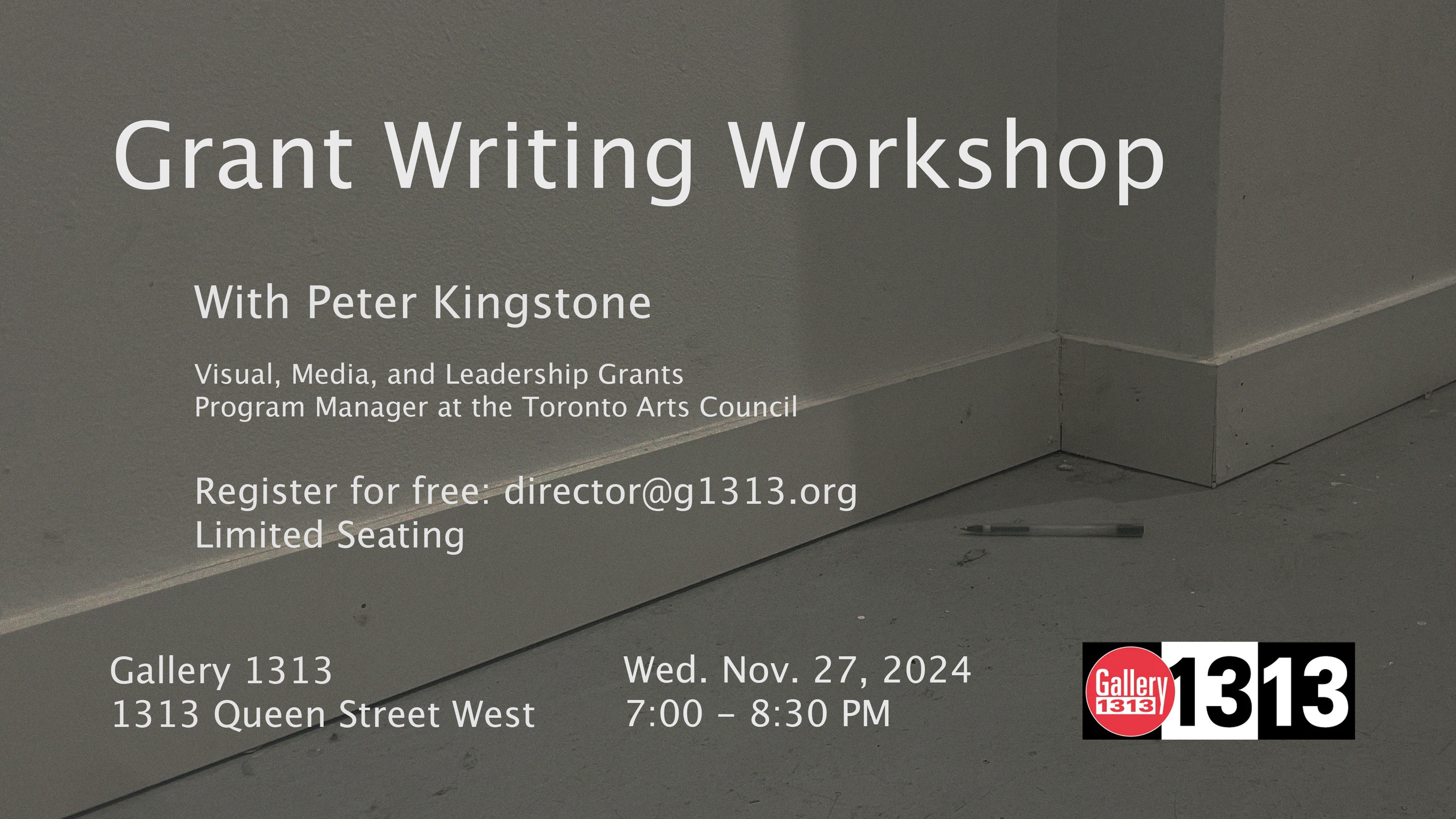 Grant Writing Workshop November 27 