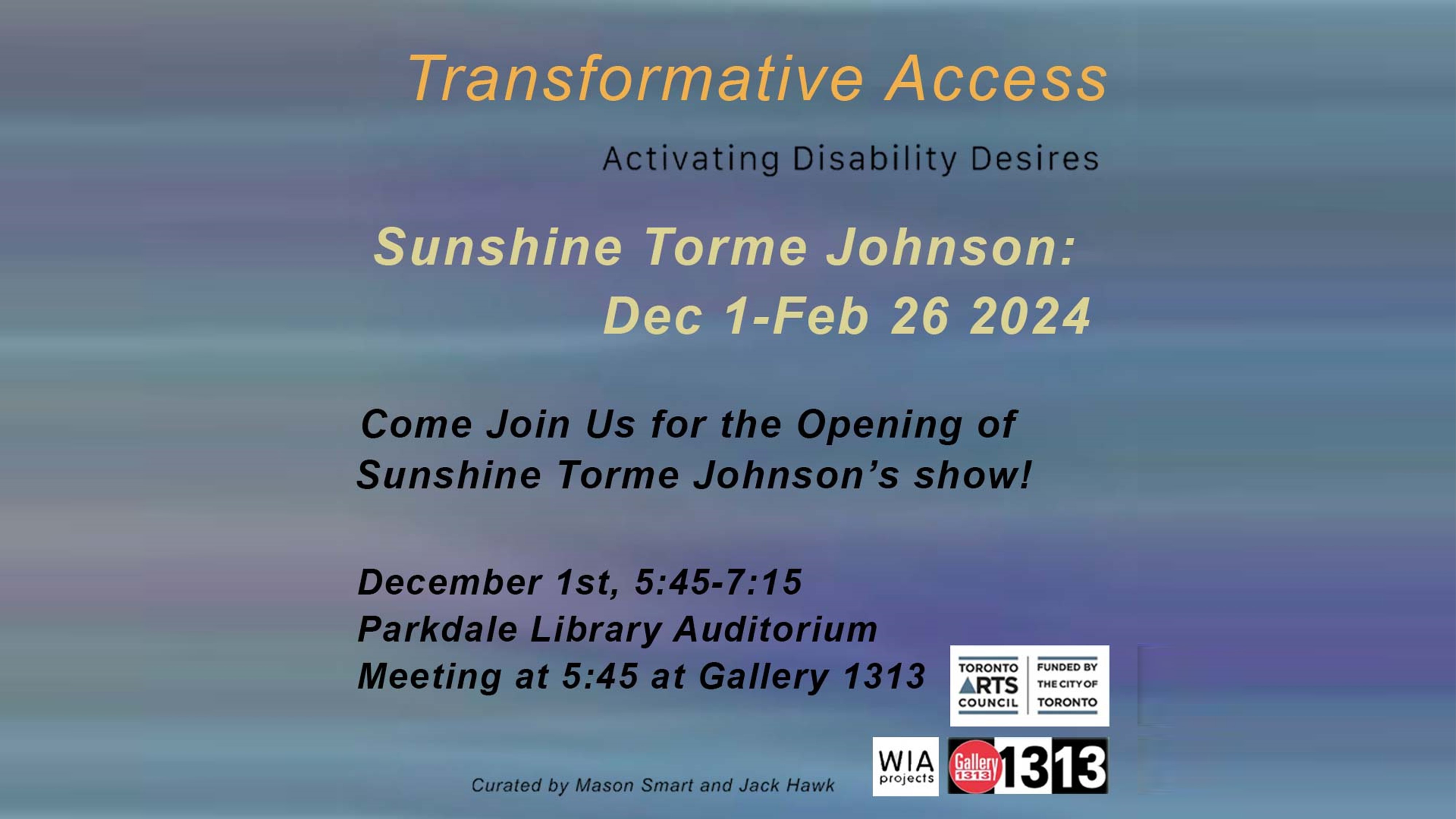 Sunshine Tormé Johnson – Ocular Occurrences – Dec 1 – Feb 26