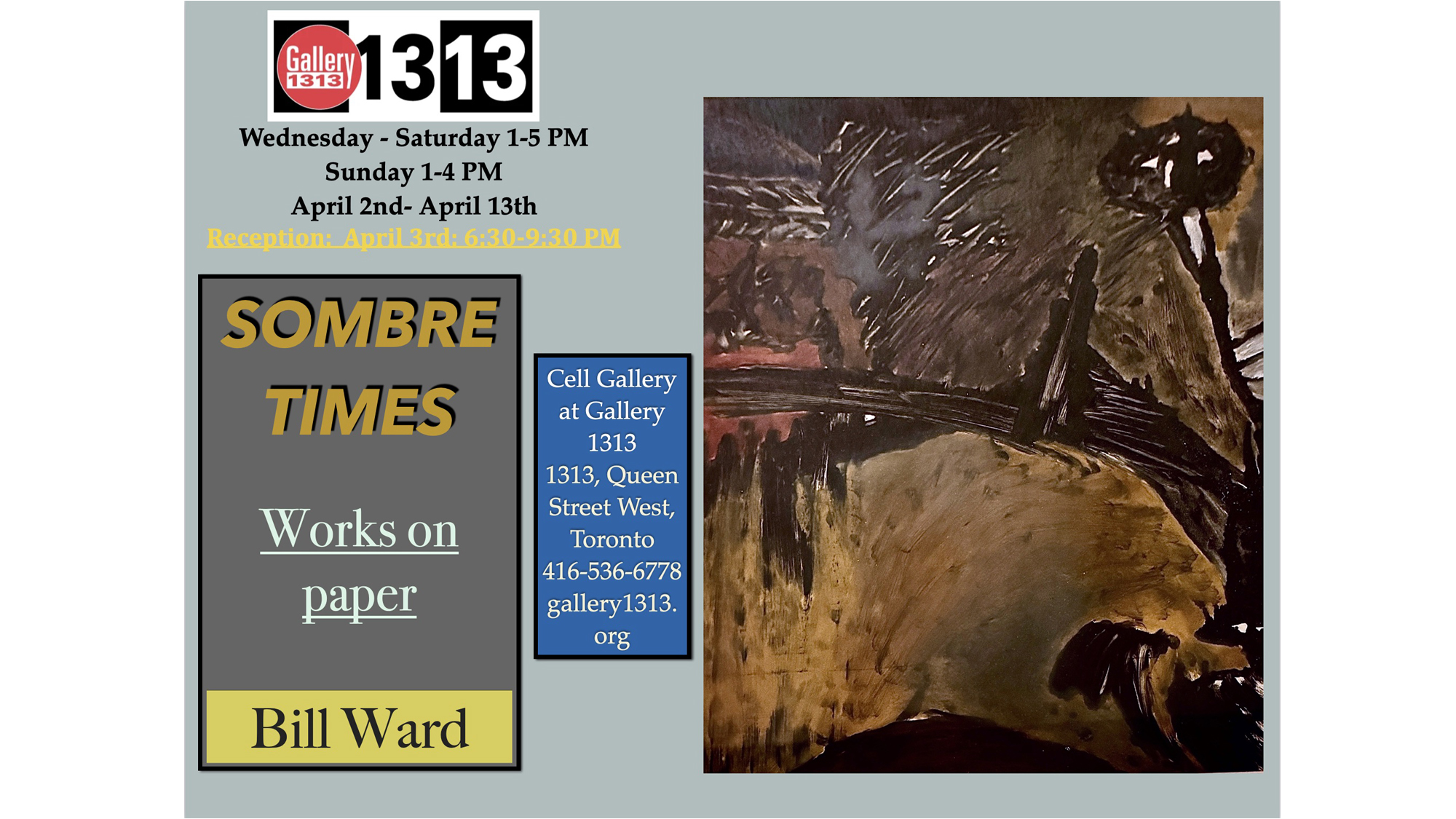 Bill Ward – Sombre Times – April 2 – 13, 2025