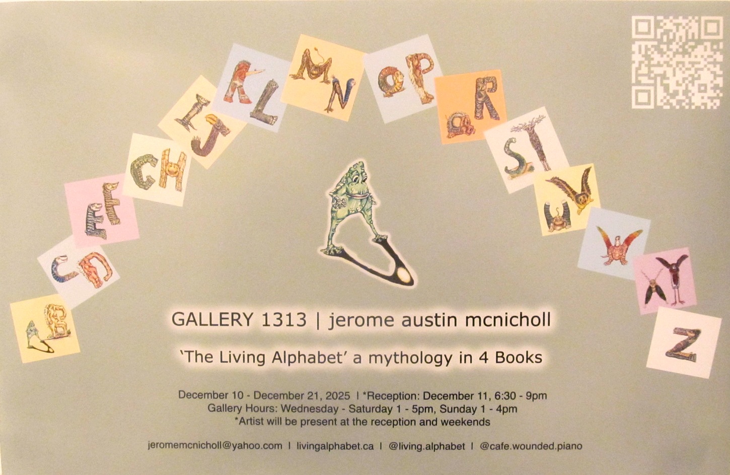 The Living Alphabetworks & book by Jerome McNicholl * 10-21 Dec. 2025